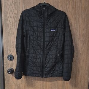 Women’s Patagonia Nano Puff Hoody Full Zip Insulated Puffer Jacket Black Size M